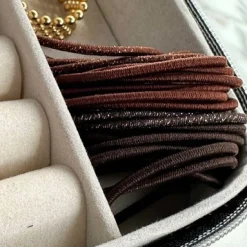 Hårelastikker Brown Glitter Mini - 4 mix