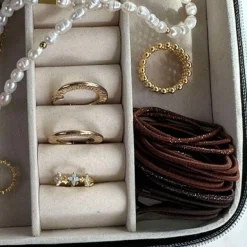 Hårelastikker Brown Glitter Mini - 4 mix