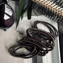 Hårelastikker Brown Glitter - 2 mix