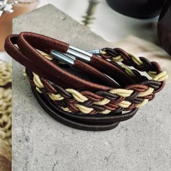 Hårelastikker Brown Mix - 6 stk