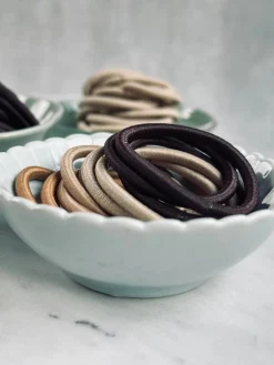 Hårelastikker bundt med 84 stk i brune nuancer