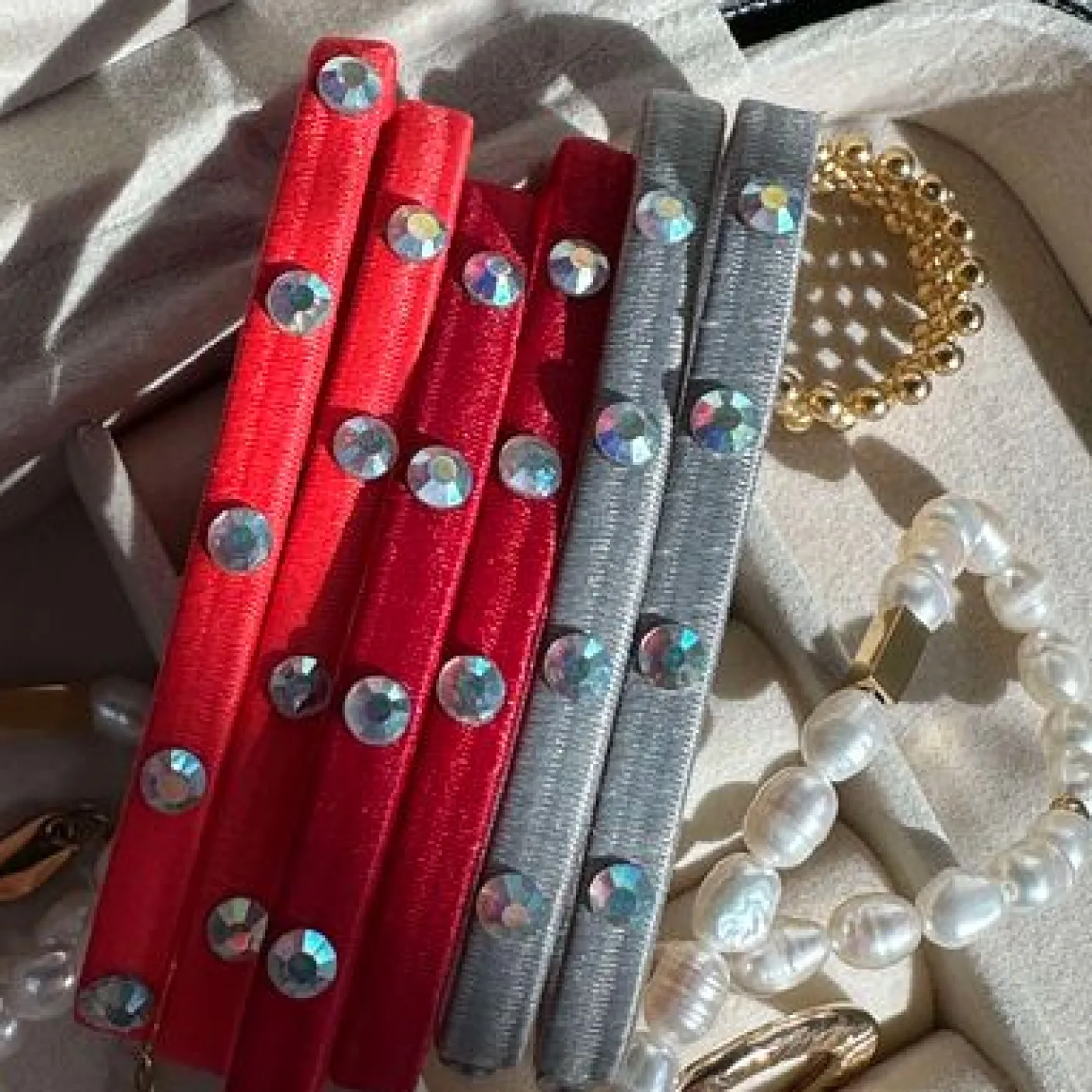 Hårelastikker Sparkling Red Mix