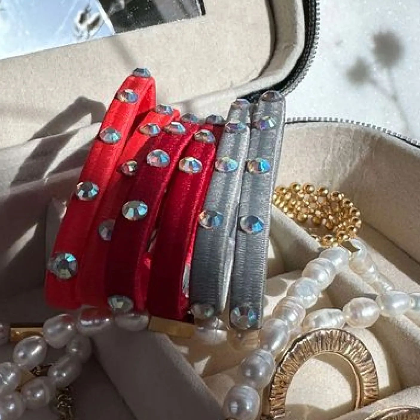 Hårelastikker Sparkling Red Mix