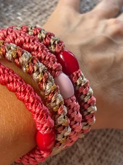 Hårelastikker Supreme Coral- 4 stk.