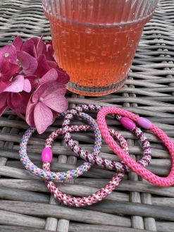 Hårelastikker Supreme Slim Pink - 4 stk.