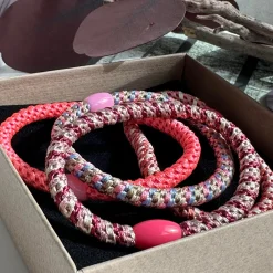 Hårelastikker Supreme Slim Pink - 4 stk.