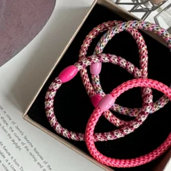 Hårelastikker Supreme Slim Pink - 4 stk.