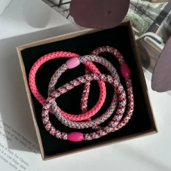 Hårelastikker Supreme Slim Pink - 4 stk.