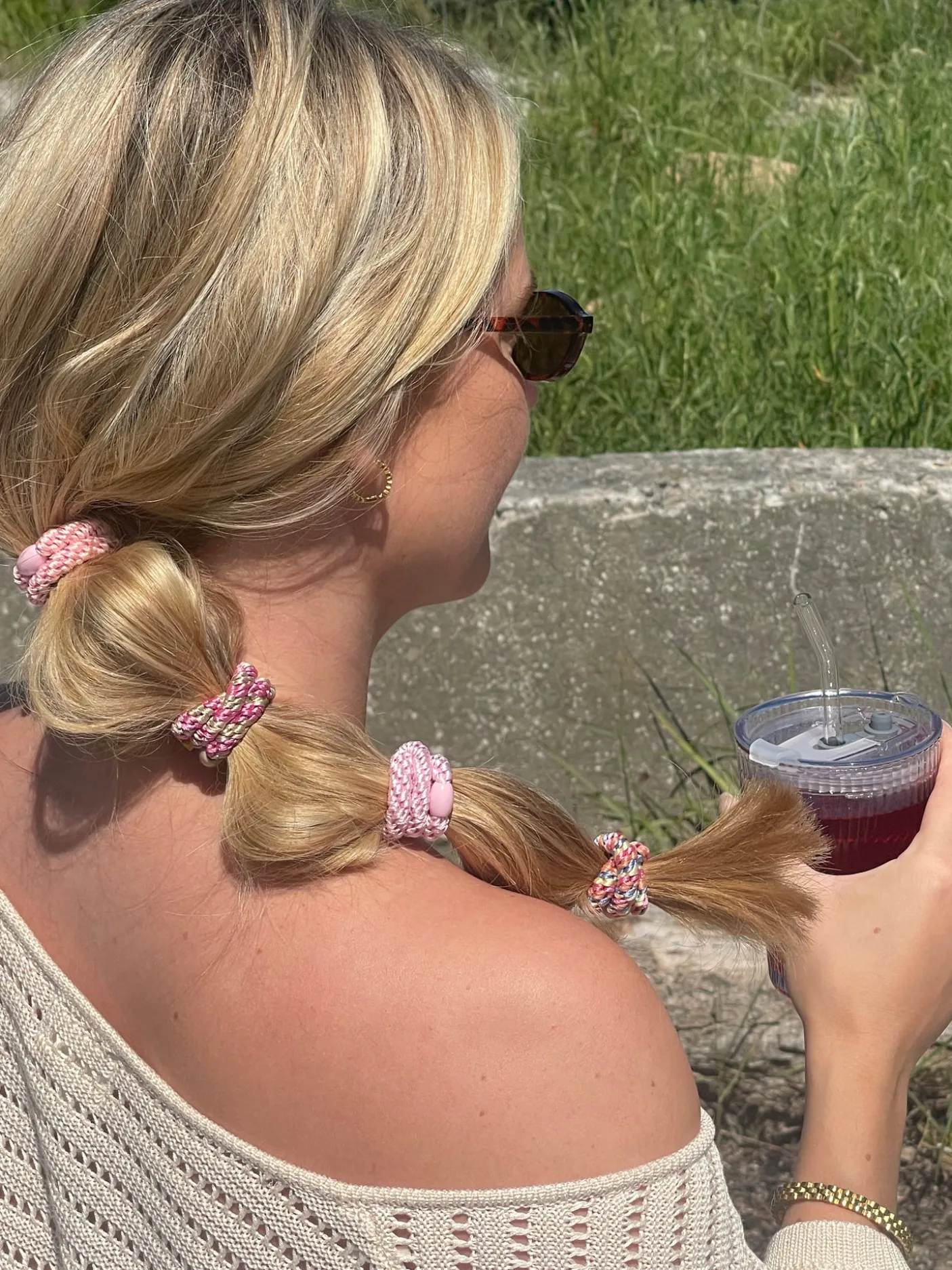 Hårelastikker Supreme Soft pink - 4 stk.