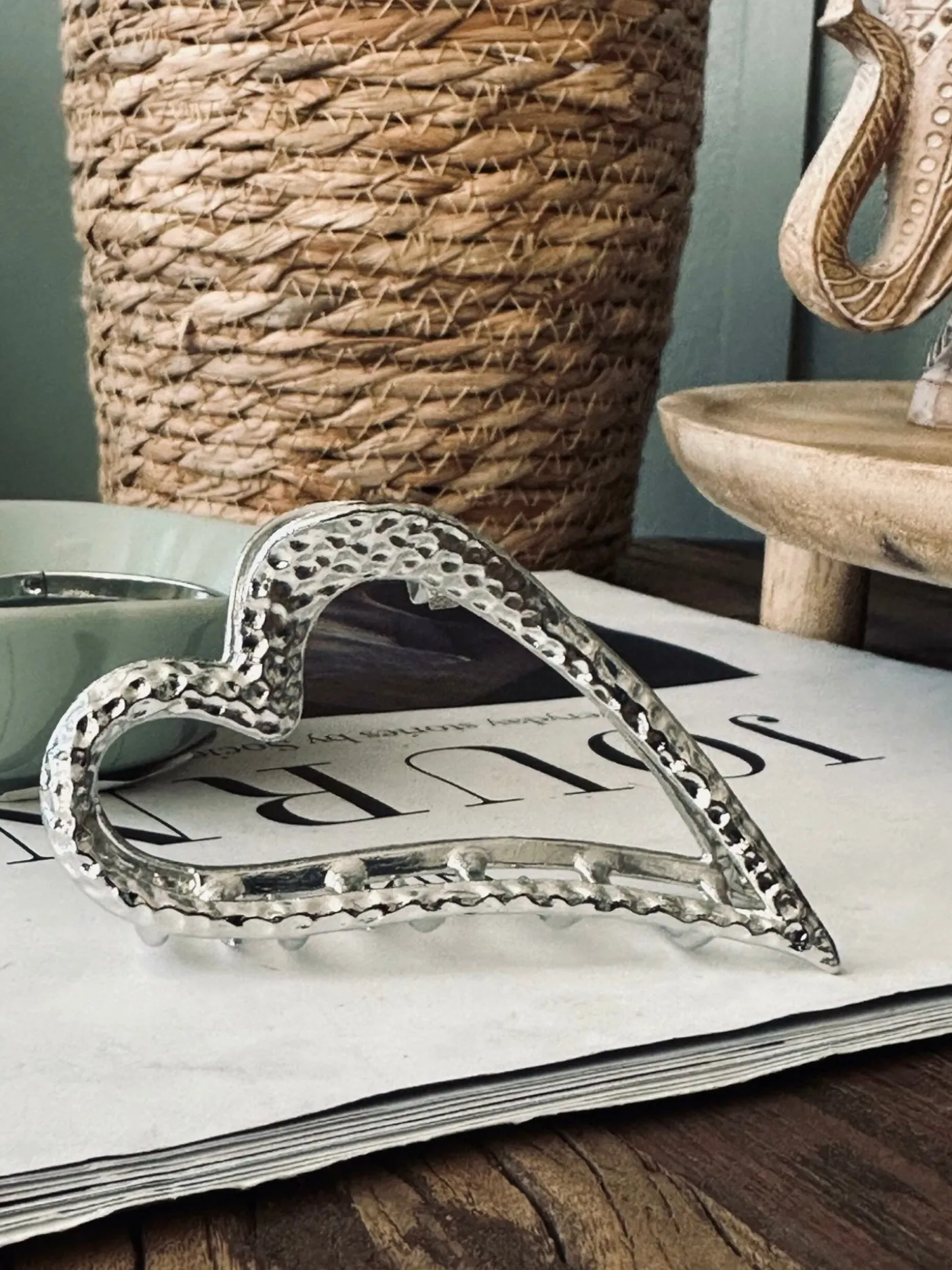 Hårklemme – Silver heart