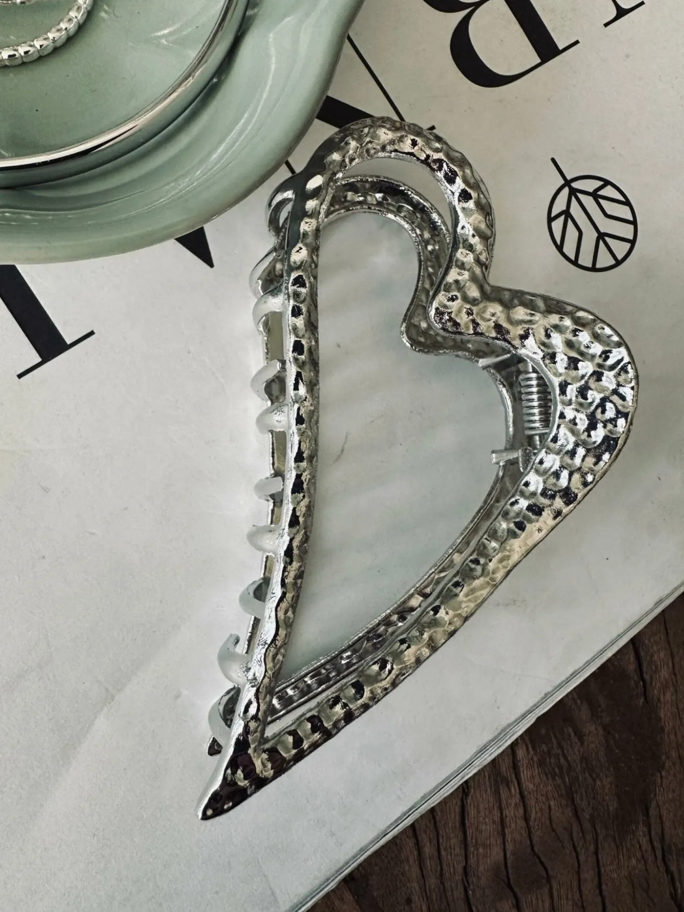 Hårklemme – Silver heart