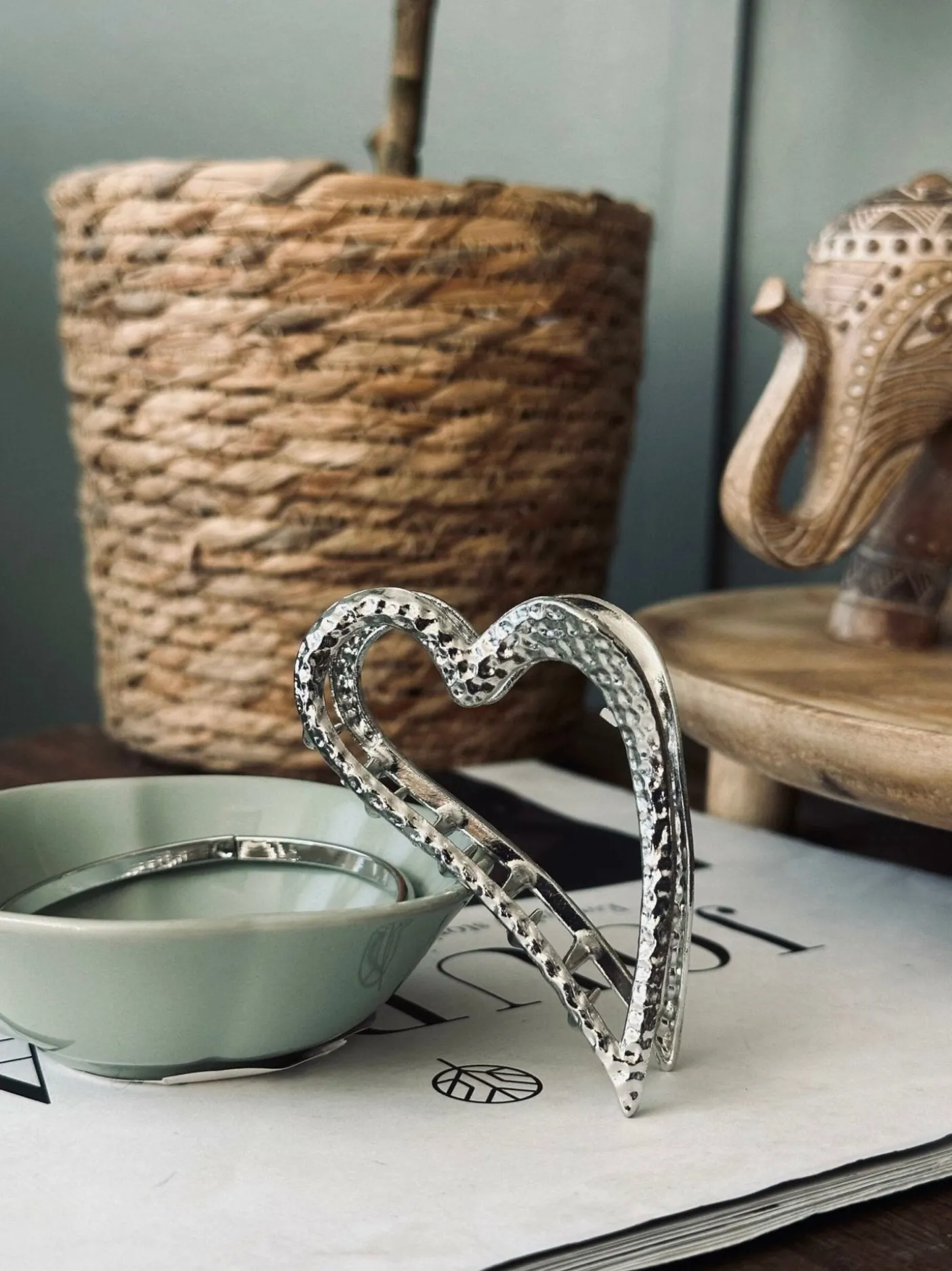 Hårklemme – Silver heart