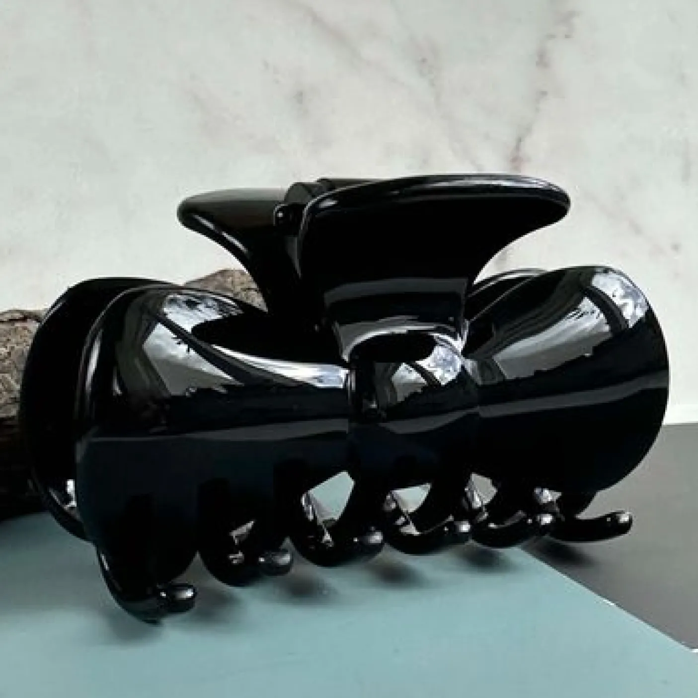 Hårklemme Sløjfe Black Shiny