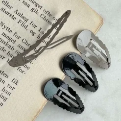 Hårklemmer Mina Black / Grey 4 stk