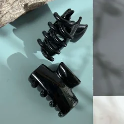 Hårklemmer Shiny Black - 2 stk