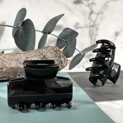 Hårklemmer Shiny Black - 2 stk