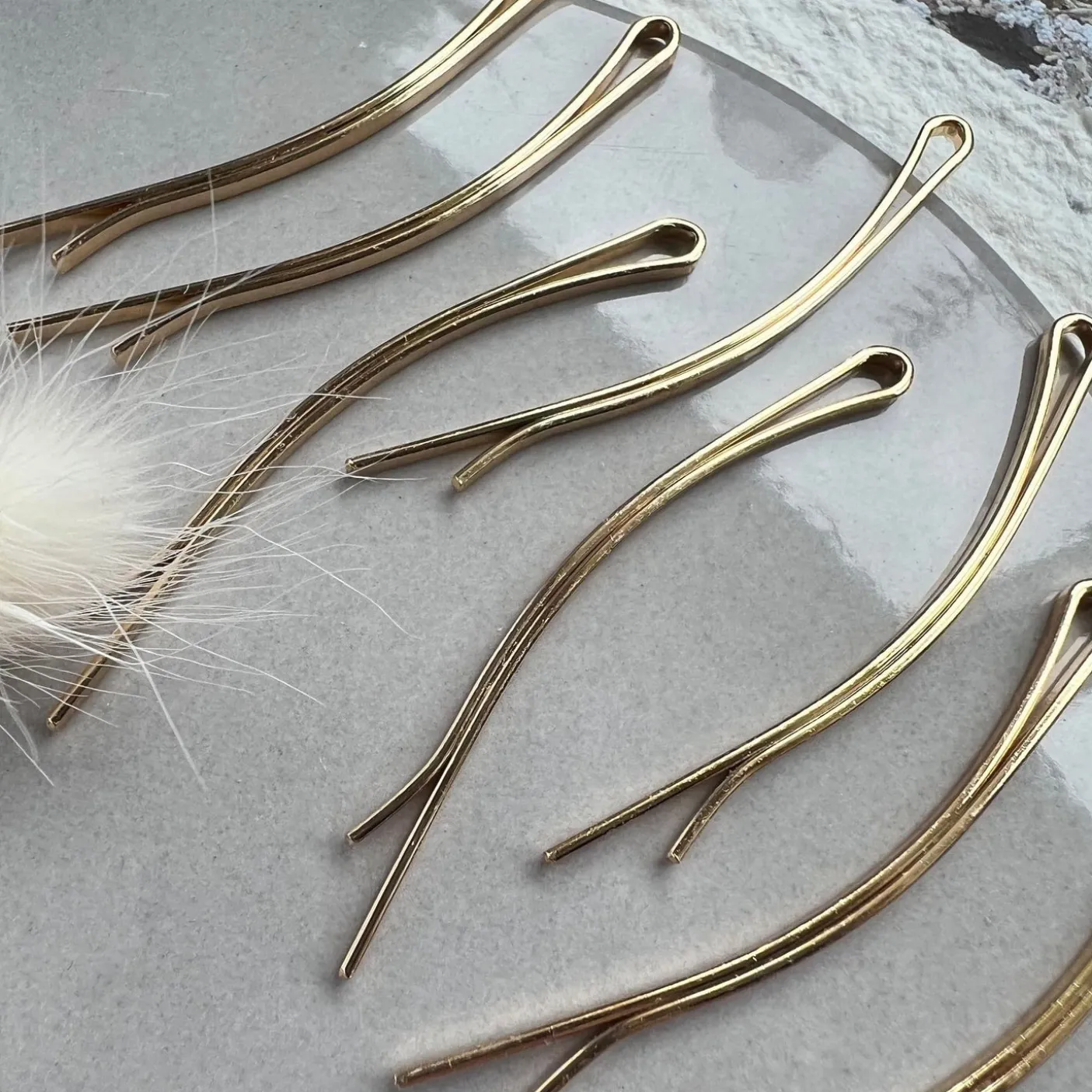 Hårnåle 8 stk - Guld