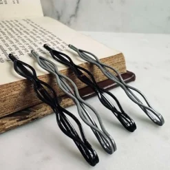 Hårnåle Black / Grey Shimmer - 4 stk.