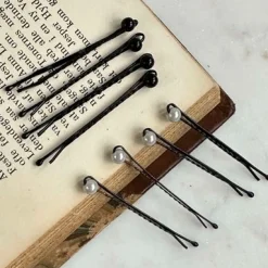 Hårnåle Pearl Black / White