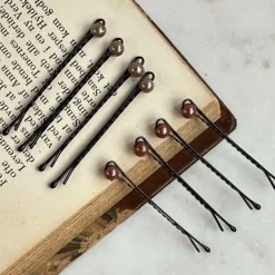 Hårnåle Pearl Brown / Beige