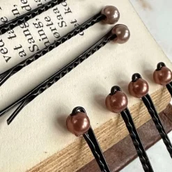 Hårnåle Pearl Brown / Beige