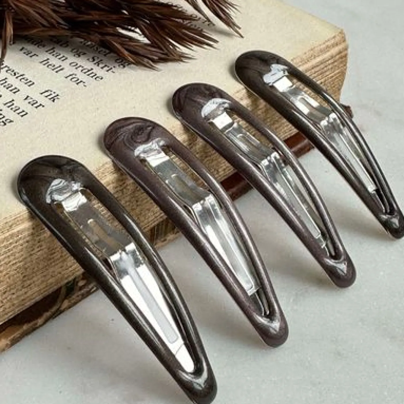 Hårspænder Beige Shimmer - 4 stk.