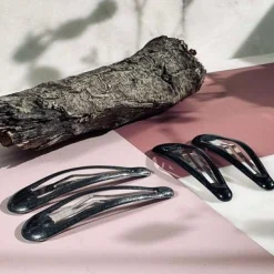 Hårspænder Black / Grey Shimmer - 4 stk.