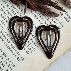 Hårspænder Brown Heart - 2 stk.