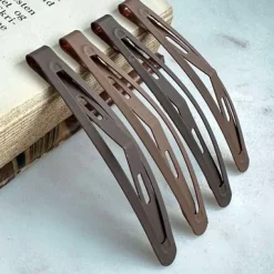 Hårspænder Mat Brown - 4 stk.