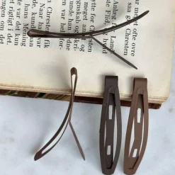 Hårspænder Mat Brown - 4 stk.