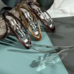 Hårspænder Oval Brown - 4stk.