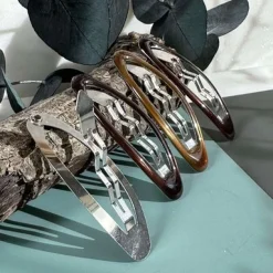 Hårspænder Oval Brown - 4stk.