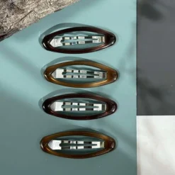 Hårspænder Oval Brown - 4stk.