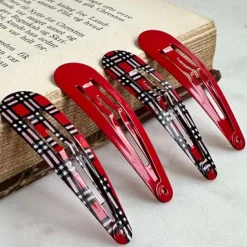 Hårspænder Scottish Red - 4 stk