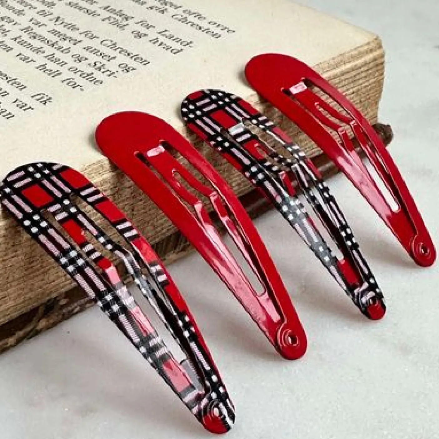 Hårspænder Scottish Red - 4 stk