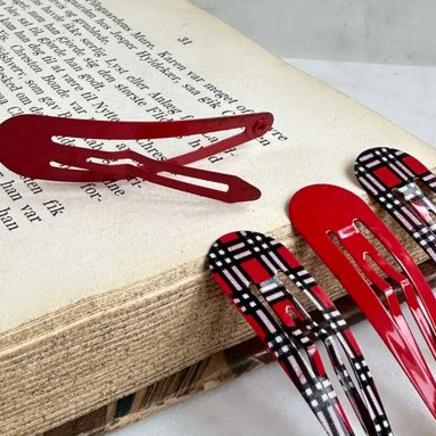 Hårspænder Scottish Red - 4 stk