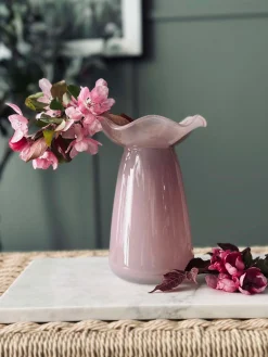 Hyacintvase m. Blomsterkant - Rosa