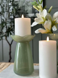 Hyacintvase m. Blomsterkant - Grøn