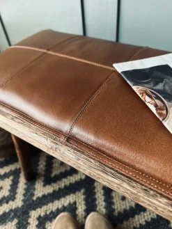 Hynde i læder 90 cm - Cognac bøffellæder