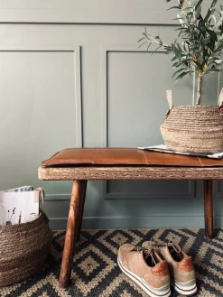 Hynde i læder 90 cm - Cognac bøffellæder