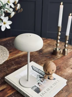 Isolde LED touch bordlampe. Sort/Beige