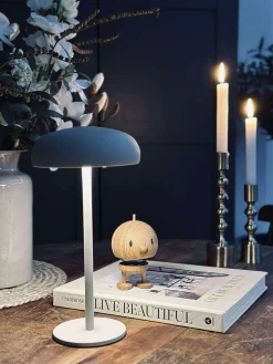 Isolde LED touch bordlampe. Sort/Beige