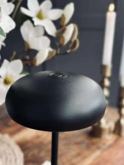 Isolde LED touch bordlampe. Sort/Beige