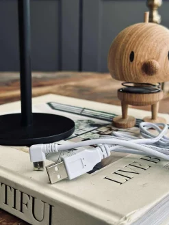 Isolde LED touch bordlampe. Sort/Beige