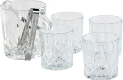 Isspand med 4 glas