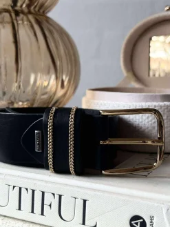 Jeans bælte - Black / gold