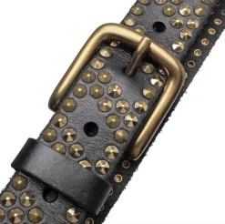 Jeans bælte med nitter - Black / gold