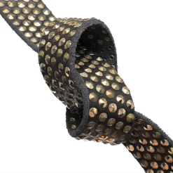 Jeans bælte med nitter - Black / gold