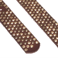 Jeans bælte med nitter - Brown/ gold