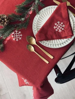 Juledug Rød JUL med broderi - Flere størrelser